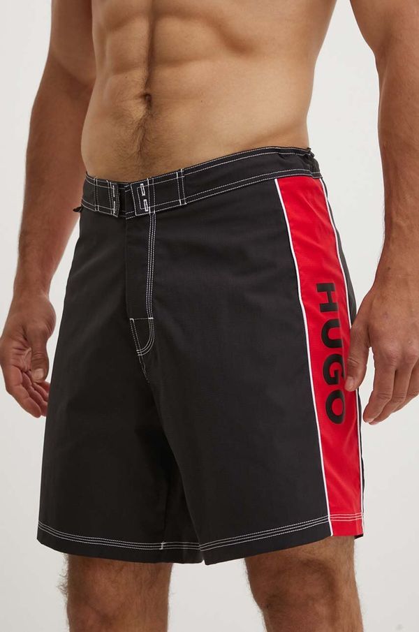 Hugo Kopalne kratke hlače HUGO črna barva, 50520657