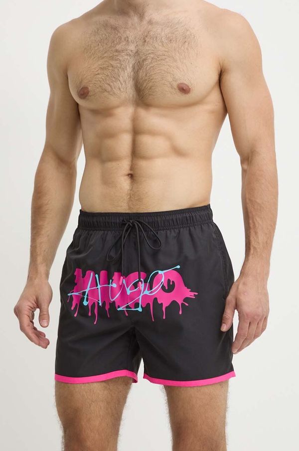 Hugo Kopalne kratke hlače HUGO črna barva