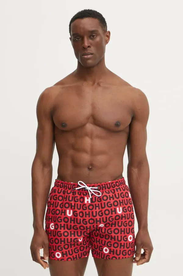 HUGO Kopalne kratke hlače HUGO rdeča barva, 50535412