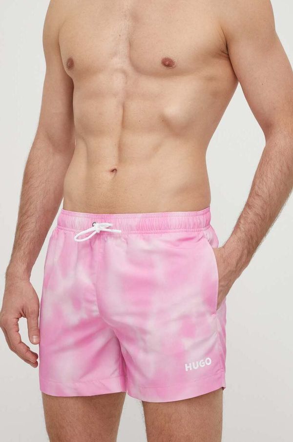 Hugo Kopalne kratke hlače HUGO roza barva