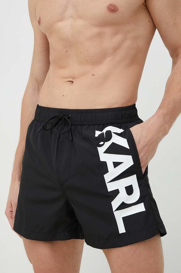 Karl Lagerfeld Kopalne kratke hlače Karl Lagerfeld črna barva