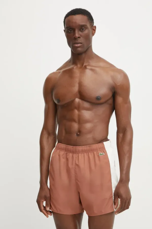 Lacoste Kopalne kratke hlače Lacoste rjava barva, MH9085