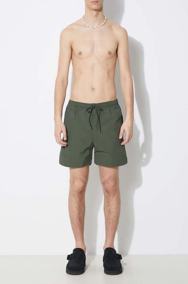 Norse Projects Kopalne kratke hlače Norse Projects Hauge Recycled Nylon zelena barva, N35.0606.8022
