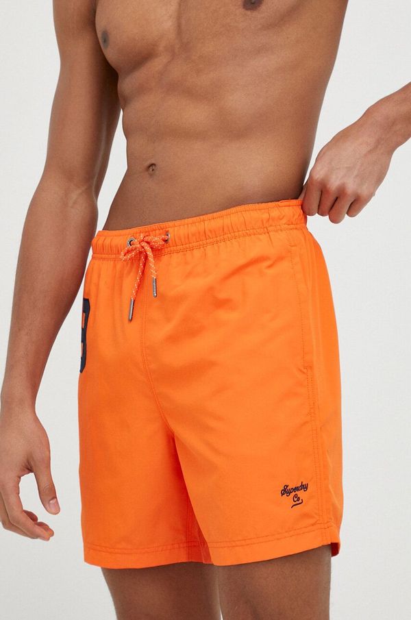 Superdry Kopalne kratke hlače Superdry oranžna barva