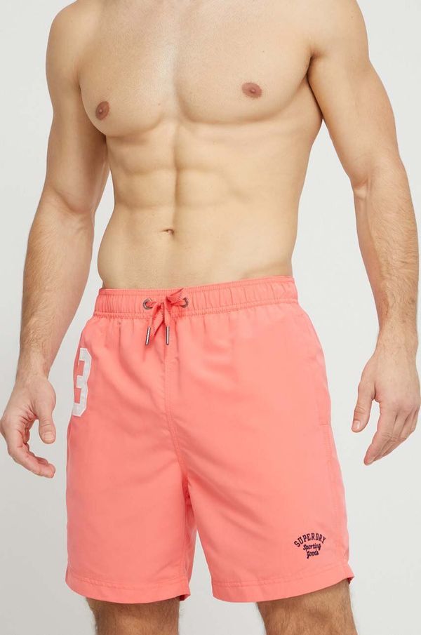 Superdry Kopalne kratke hlače Superdry roza barva