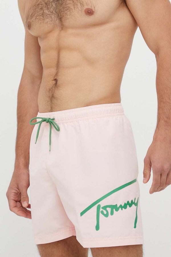 Tommy Hilfiger Kopalne kratke hlače Tommy Hilfiger roza barva
