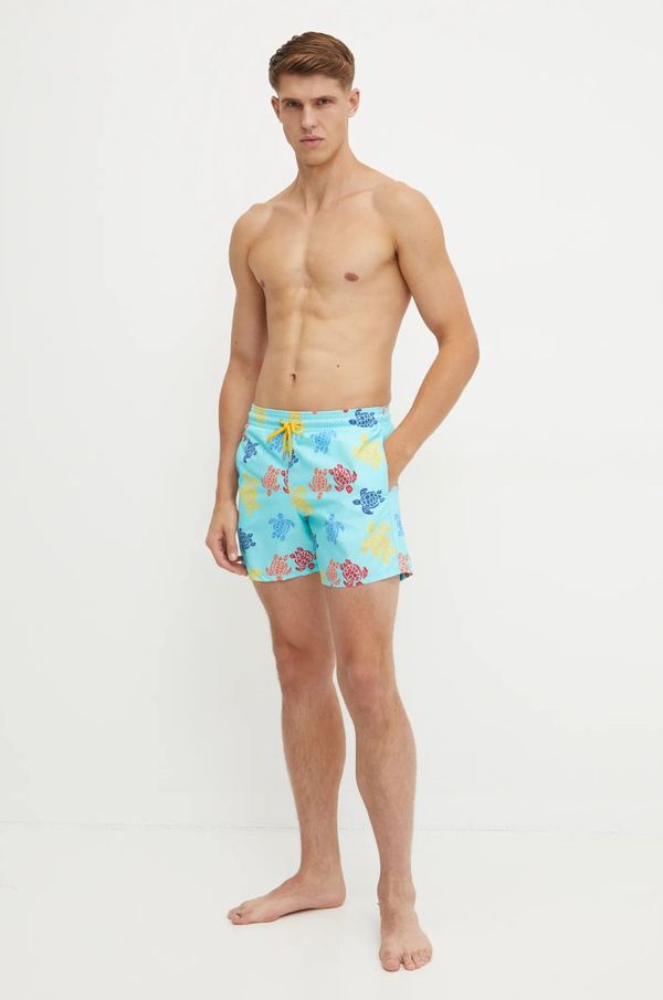 Vilebrequin Kopalne kratke hlače Vilebrequin MOOREA turkizna barva, MOOBB937