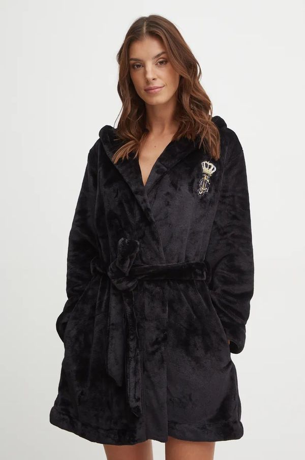 Juicy Couture Kopalni plašč Juicy Couture HOODED ROBE črna barva, JCLRB224505