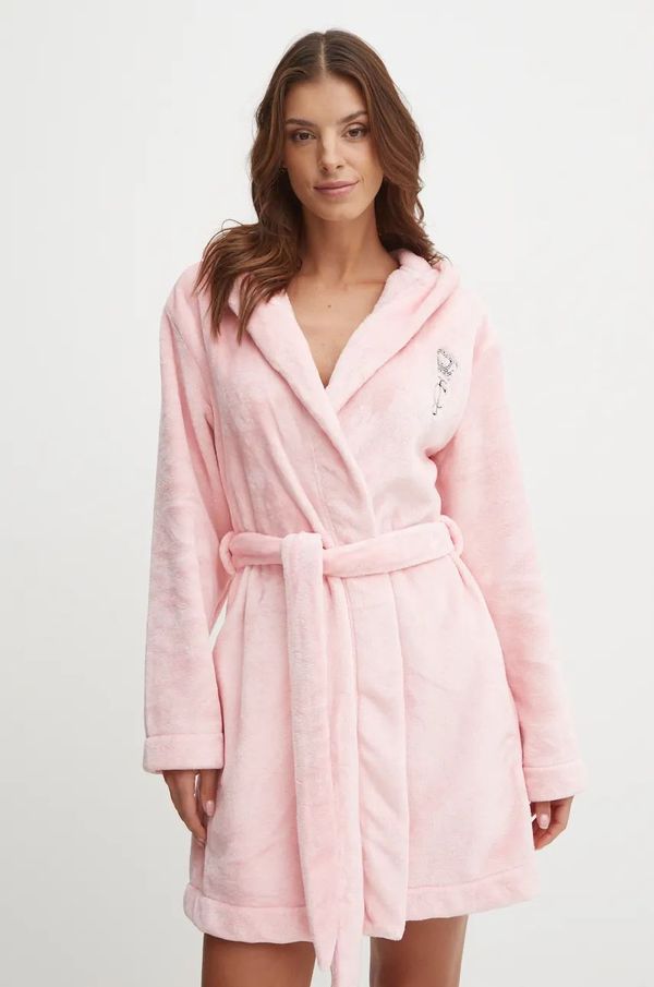 Juicy Couture Kopalni plašč Juicy Couture HOODED ROBE roza barva, JCLRB224505