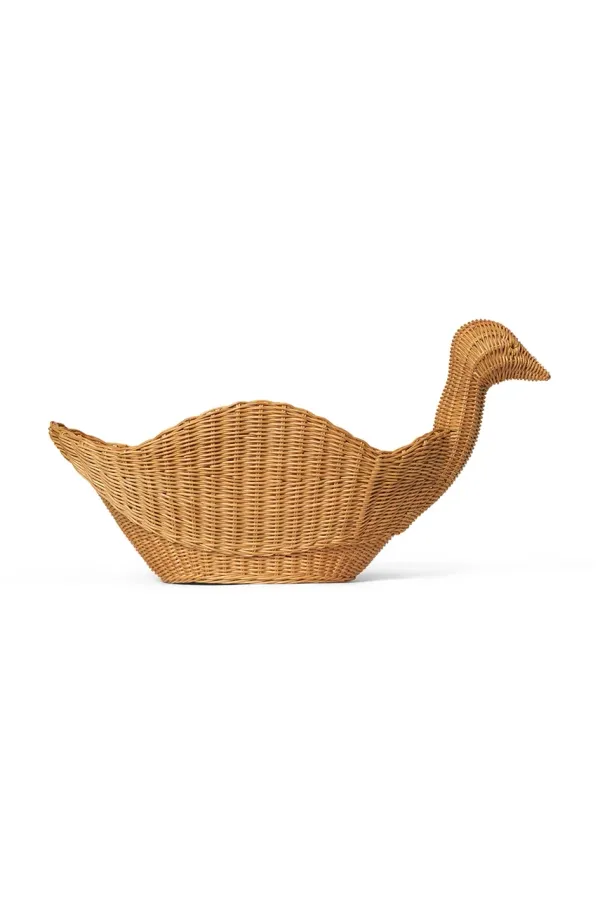 ferm LIVING Košara za shranjevanje ferm LIVING Bird Braided bež barva