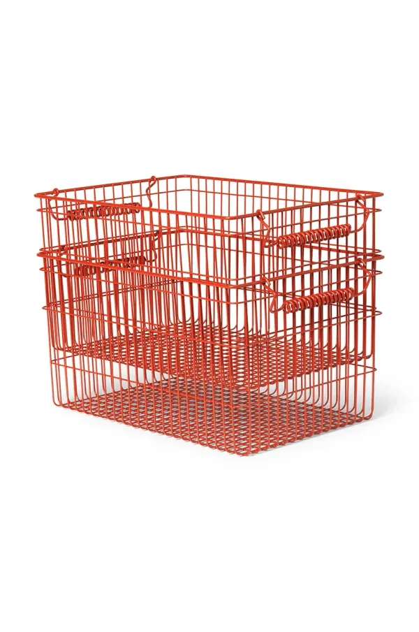 ferm LIVING Košara za shranjevanje ferm LIVING Cala 2-pack rdeča barva