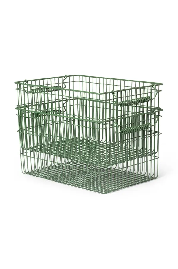 ferm LIVING Košara za shranjevanje ferm LIVING Cala zelena barva
