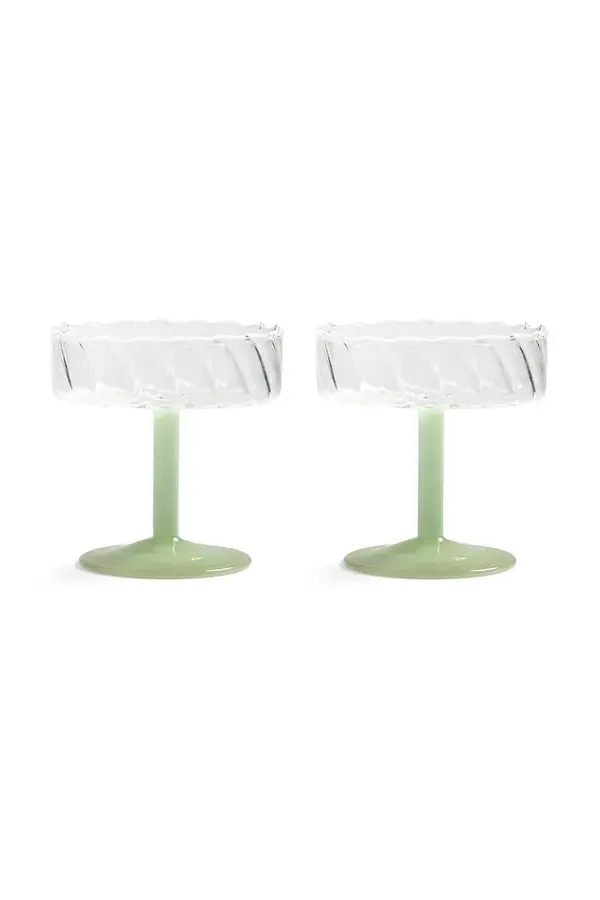 &k amsterdam Kozarec za šampanjec &k amsterdam twirl green 200 ml 2-pack