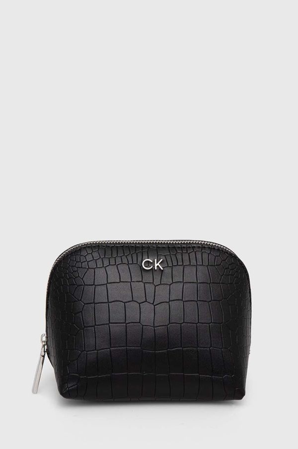 Calvin Klein Kozmetična torbica Calvin Klein črna barva, K60K612640