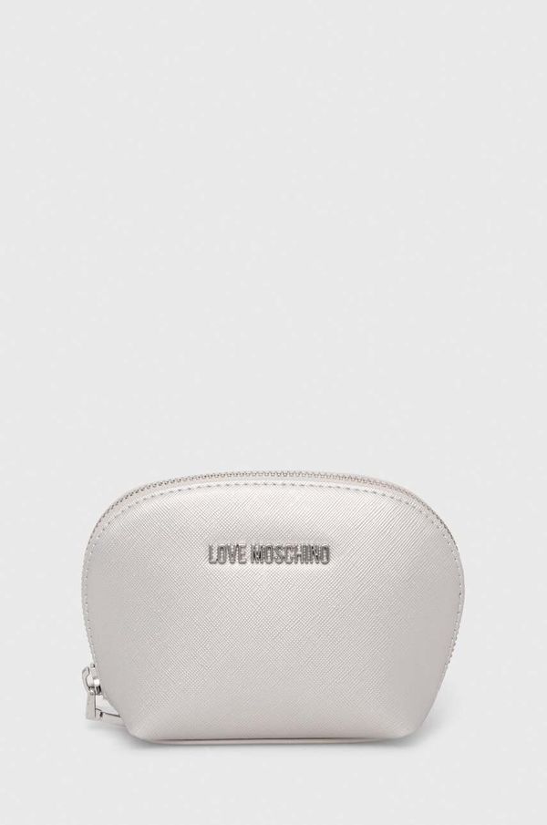 Love Moschino Kozmetična torbica Love Moschino srebrna barva