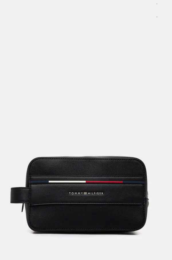 Tommy Hilfiger Kozmetična torbica Tommy Hilfiger črna barva, AM0AM13235