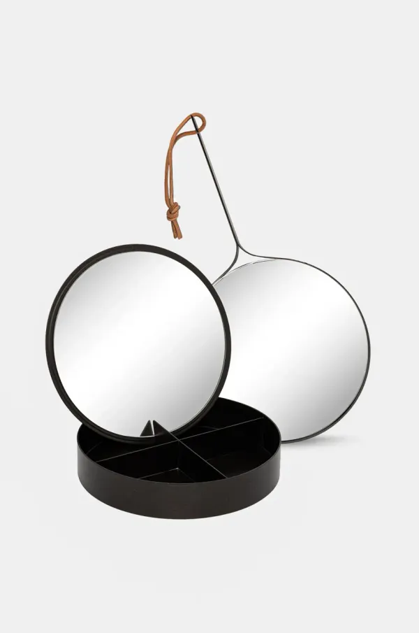 OYOY Kozmetično ogledalo OYOY Mira rjava barva