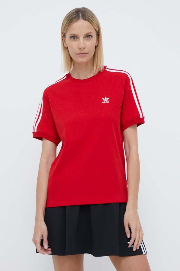 adidas Originals Kratka majica adidas Originals 3-Stripes Tee ženska, rdeča barva, IR8050