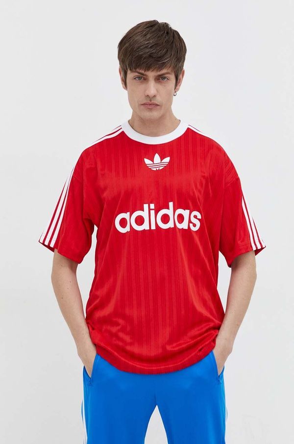 adidas Originals Kratka majica adidas Originals Adicolor Poly Tee moška, rdeča barva, IM9458