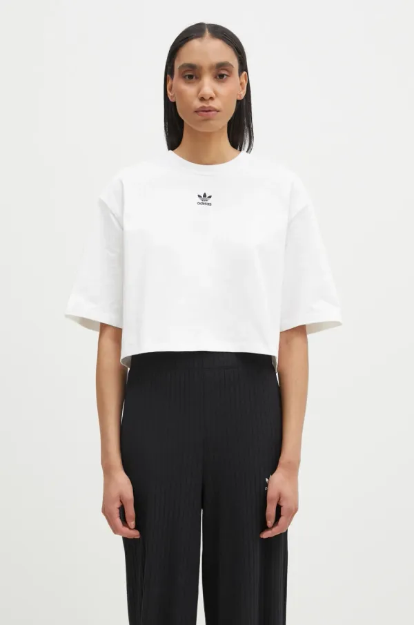 adidas Originals Kratka majica adidas Originals Essential ženska, bela barva, JJ3385