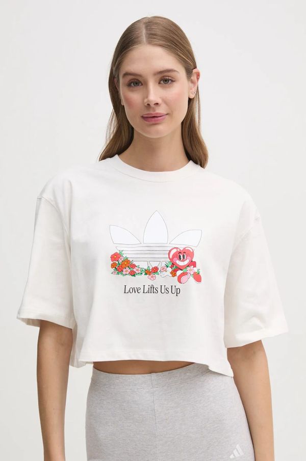 adidas Originals Kratka majica adidas Originals Nelson ženska, bež barva, JC8334