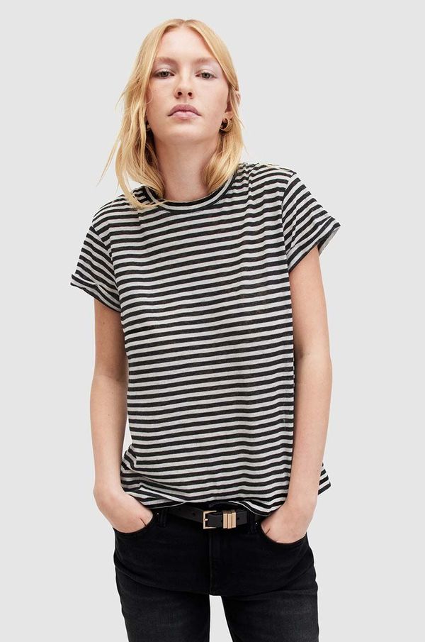 AllSaints Kratka majica AllSaints ANNA STRIPE TEE bela barva, WM228Z