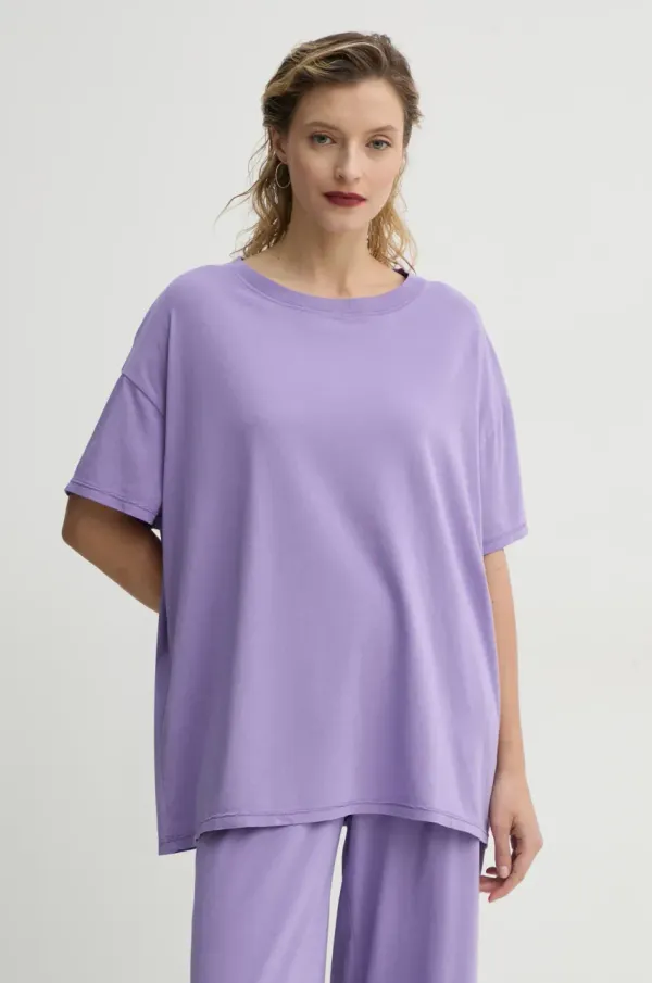 American Vintage Kratka majica American Vintage ženska, vijolična barva, PYM02AE25