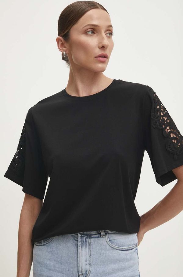 Answear Lab Kratka majica Answear Lab ženski, črna barva