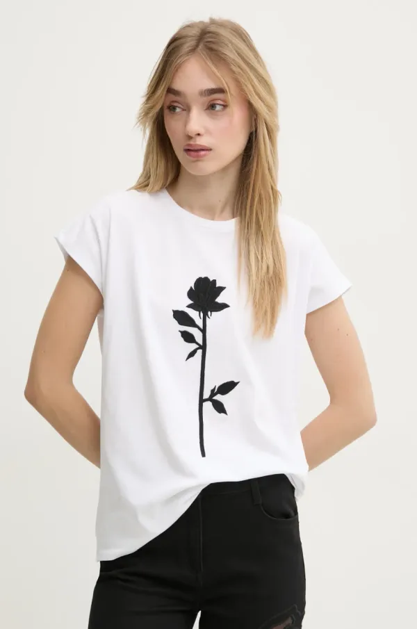 Blugirl Blumarine Kratka majica Blugirl Blumarine ženska, bela barva, RA5001.J5003