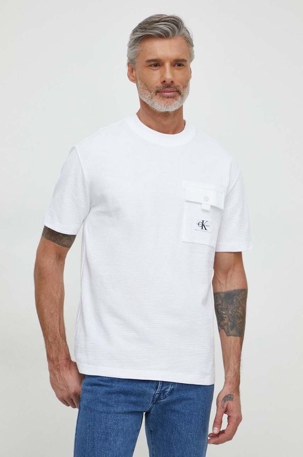 Calvin Klein Jeans Kratka majica Calvin Klein Jeans moški, bela barva