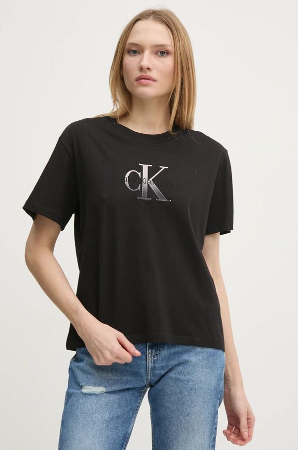 Calvin Klein Jeans Kratka majica Calvin Klein Jeans ženska, črna barva, J20J224798