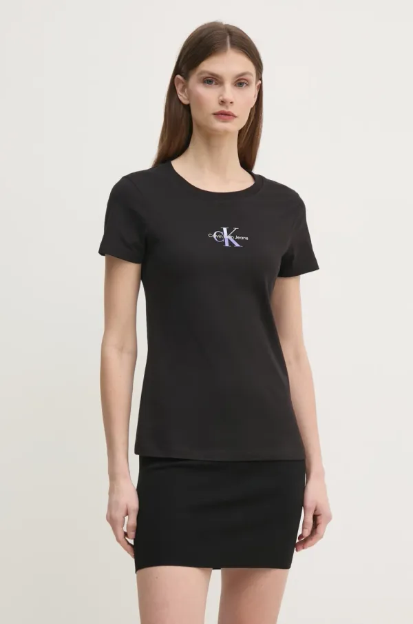 Calvin Klein Jeans Kratka majica Calvin Klein Jeans ženska, črna barva, J20J225252
