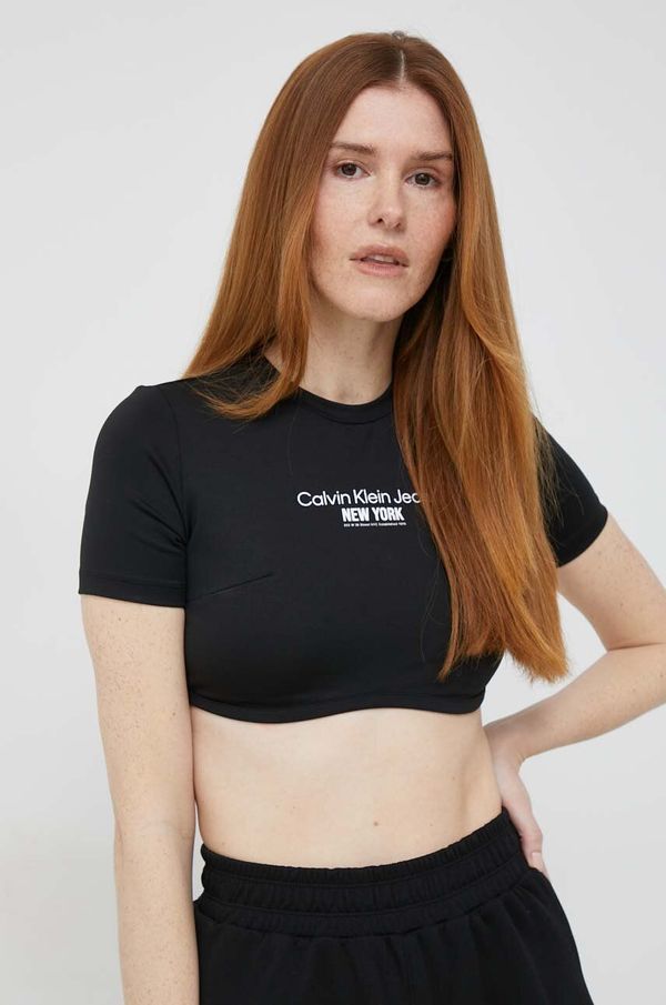 Calvin Klein Jeans Kratka majica Calvin Klein Jeans ženski, črna barva