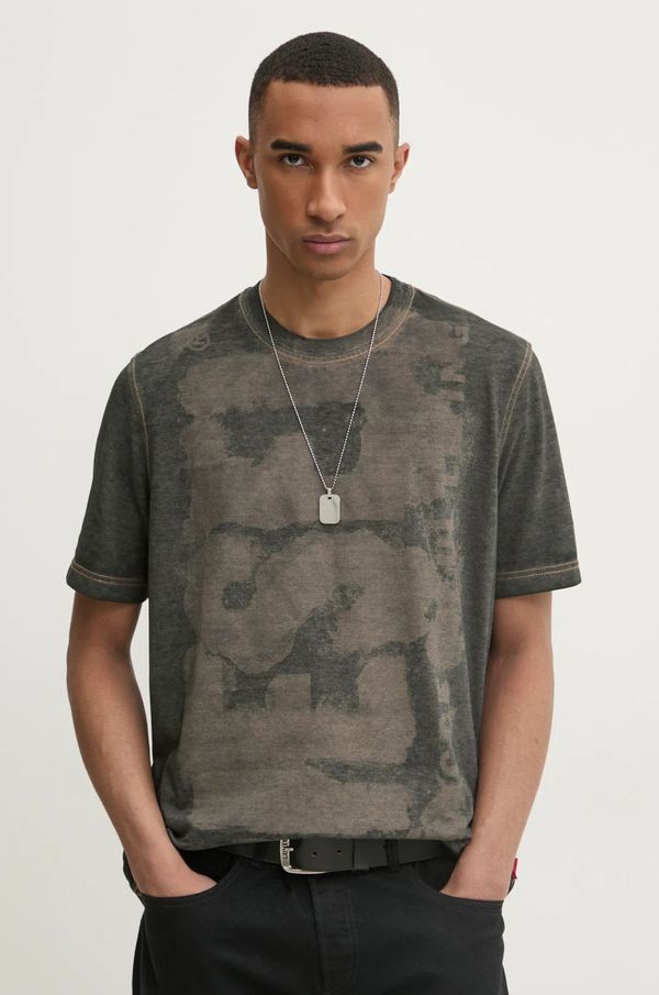 Diesel Kratka majica Diesel T-ADJUST-R18 T-SHIRT moška, siva barva, A17255.0EGBJ