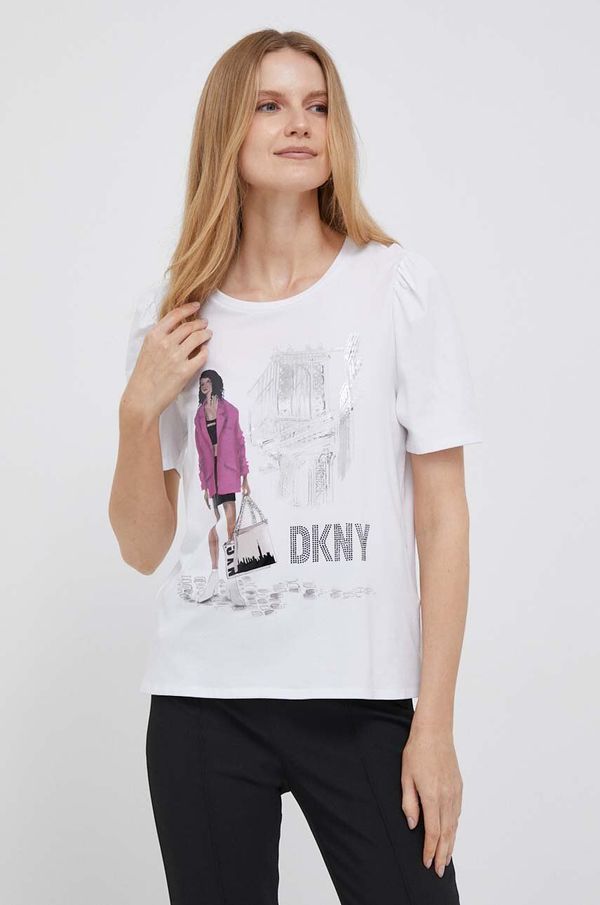 DKNY Kratka majica Dkny ženski, bela barva