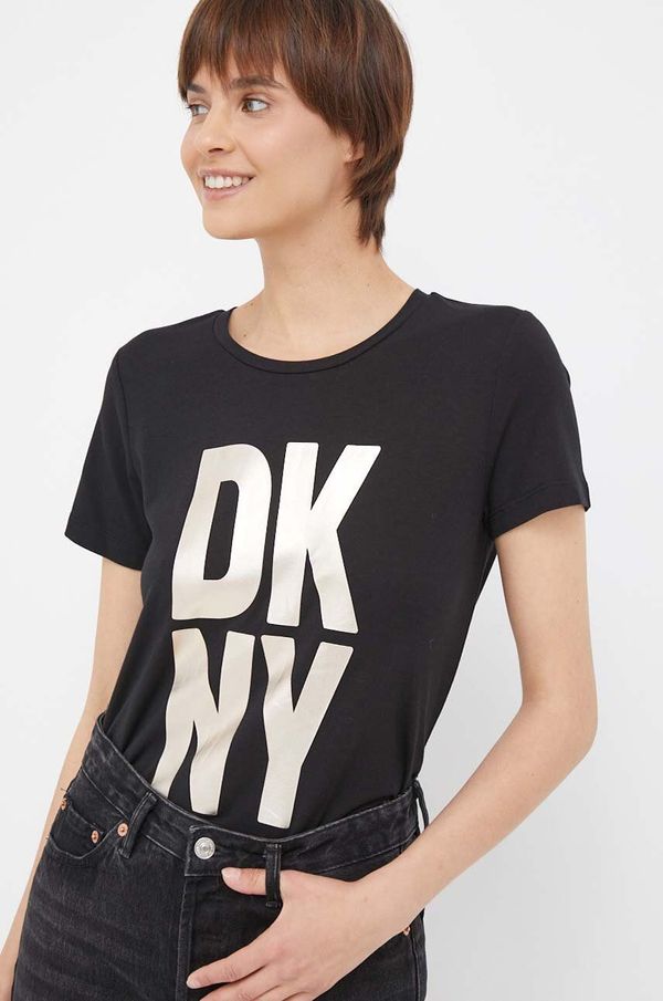 DKNY Kratka majica Dkny ženski, črna barva