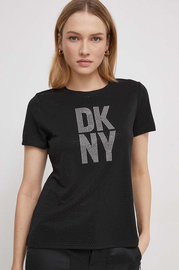 DKNY Kratka majica Dkny ženski, črna barva