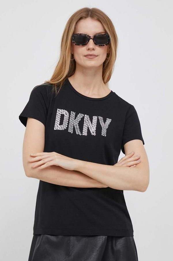 DKNY Kratka majica Dkny ženski, črna barva