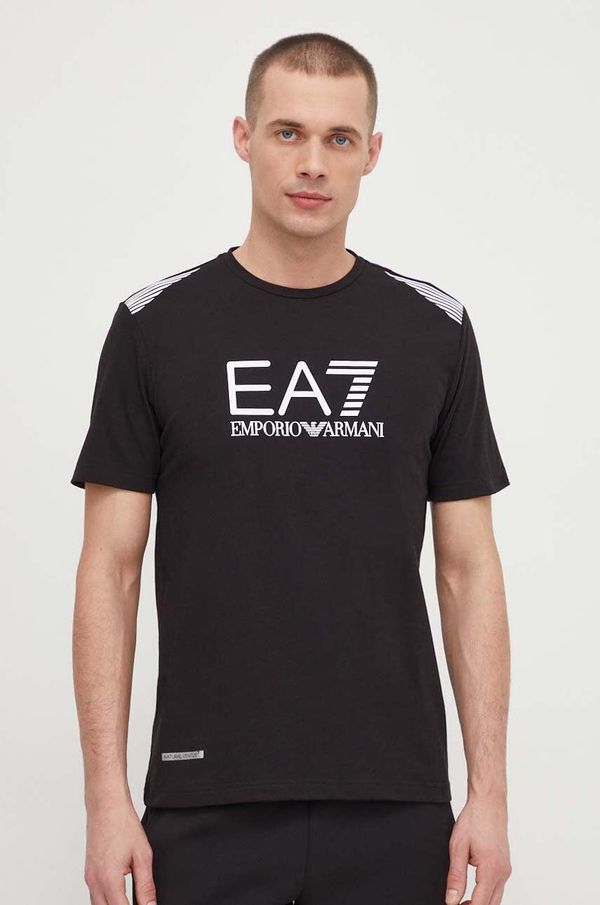 EA7 Emporio Armani Kratka majica EA7 Emporio Armani moški, črna barva