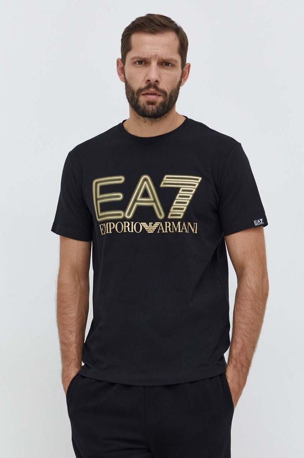 EA7 Emporio Armani Kratka majica EA7 Emporio Armani moški, črna barva