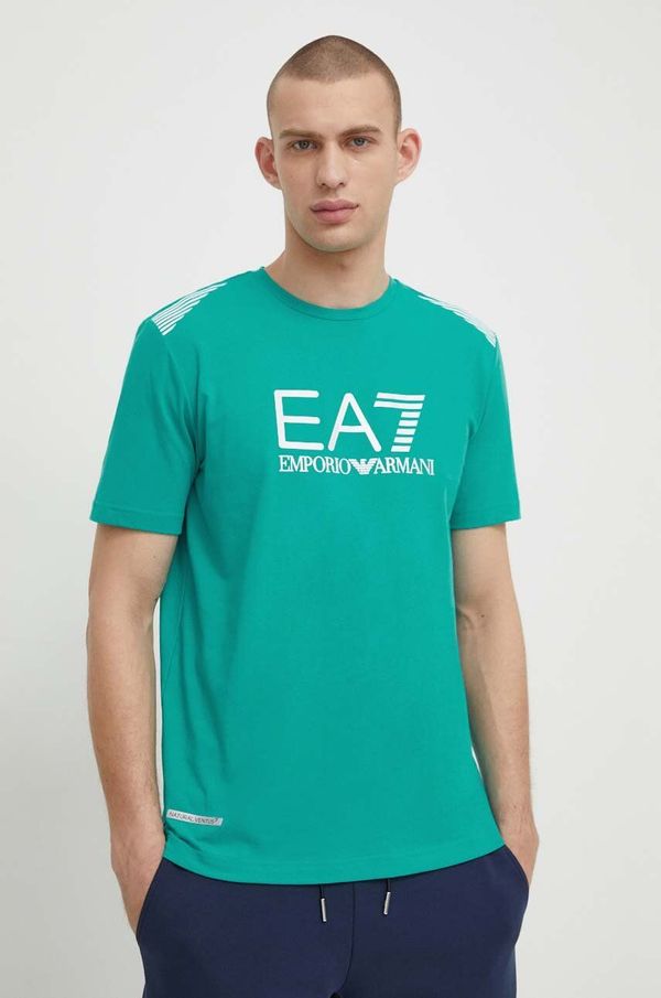 EA7 Emporio Armani Kratka majica EA7 Emporio Armani moški, zelena barva
