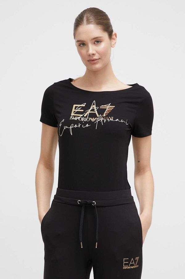 EA7 Emporio Armani Kratka majica EA7 Emporio Armani ženski, črna barva