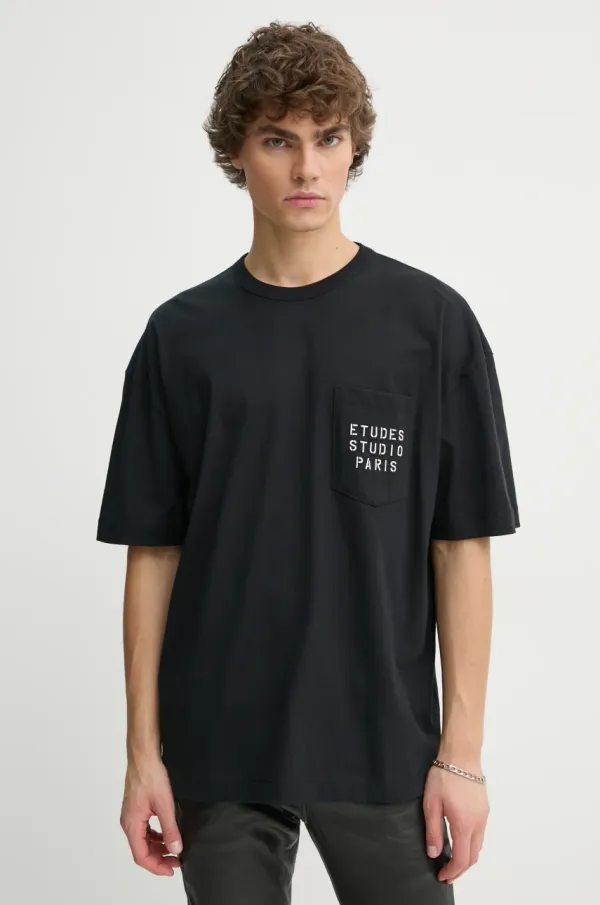 Études Studio Kratka majica Études Studio moška, črna barva, H24MMTSH147