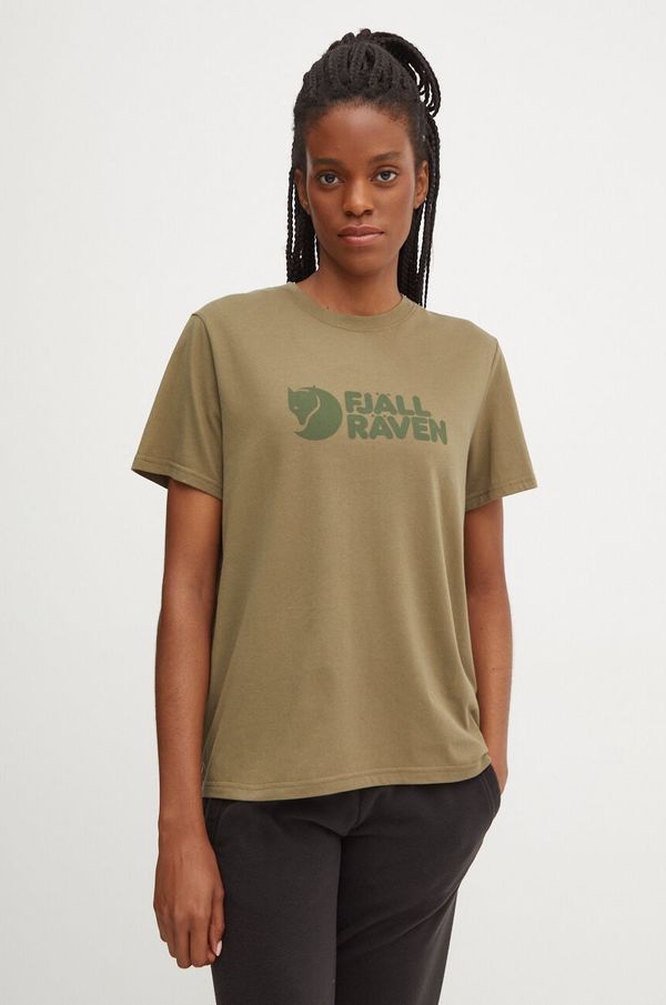 Fjallraven Kratka majica Fjallraven Fjällräven Logo Tee W ženska, zelena barva, F87146.620