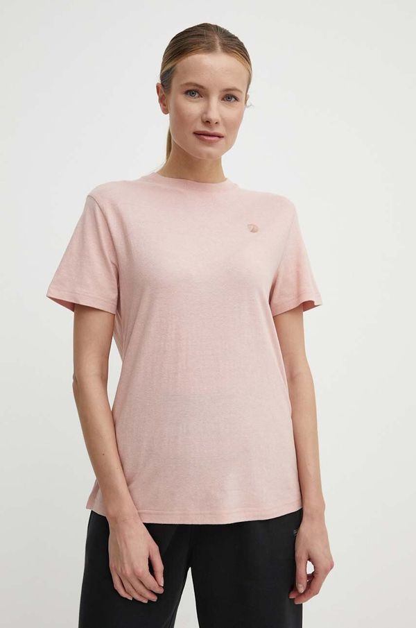 Fjallraven Kratka majica Fjallraven Hemp Blend T-shirt ženska, roza barva, F14600163