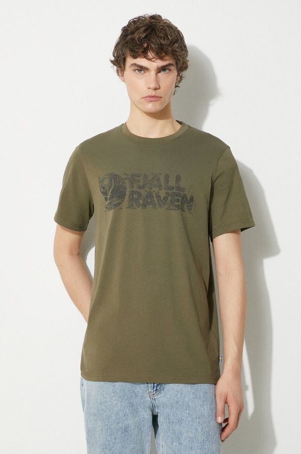 Fjallraven Kratka majica Fjallraven Lush Logo T-shirt M moška, zelena barva, F12600219.625