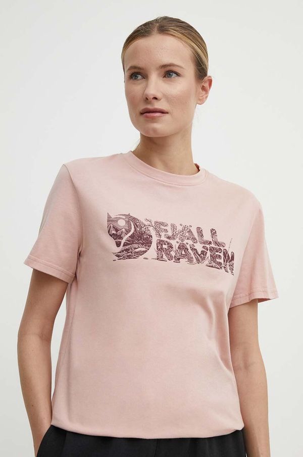 Fjallraven Kratka majica Fjallraven Lush Logo T-shirt ženska, roza barva, F14600165