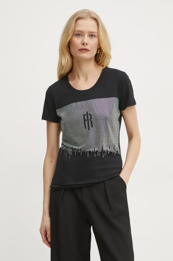 Fracomina Kratka majica Fracomina ženska, črna barva, FP25ST3002J449N4