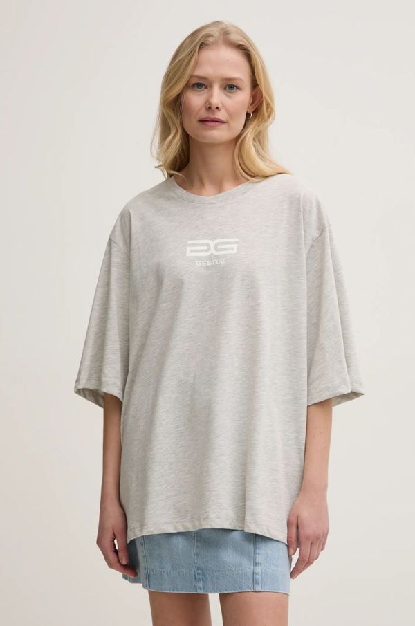 Gestuz Kratka majica Gestuz ženski, siva barva, 10909848