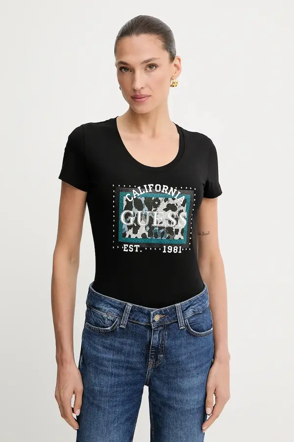 Guess Kratka majica Guess ANIMALIER